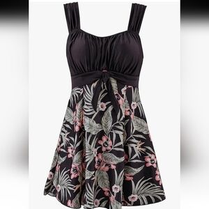 Front Tie Floral Swimdress